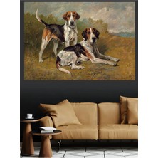 Mushen Studio Av Köpekleri Natürmort Kanvas Tablo Klasik Duvar Dekoru Sanat Eseri Çerçevesiz Ev Ofis