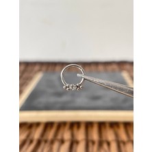 Aida Jewelss %100 Cerrahi Çelik Altı Top Tek Zirkon 8mm x 1.2mm Çelik Kilitli Halka Piercing