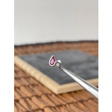 Aida Jewelss %100 Cerrahi Çelik Damla Zirkon 6x1.2mm Çelik Labret Piercing