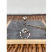 Aida Jewelss %100 Cerrahi Çelik Tektaş Halka Göbek Piercingi