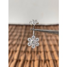 Aida Jewelss Yüksek Kalite G23 Titanium Çiçek Zirkon Titanyum Göbek Piercing