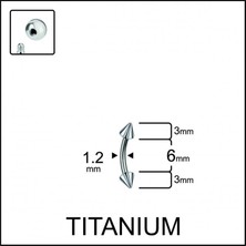 Aida Jewelss Yüksek Kalite G23 Titanium Spayk 3mm x 6mm x 1.2mm Titanyum Banana Piercing