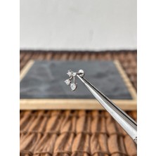 Aida Jewelss %100 Cerrahi Çelik  Kiraz Zirkon 6x1.2mm Çelik Labret Piercing