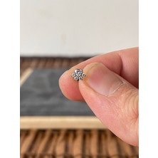 Aida Jewelss Yüksek Kalite G23 Titanium Pati Zirkon Titanyum 6x1.2mm Labret Piercing
