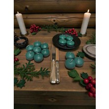 İV BLUE PURPLE Iv Blue Purple 30 Adet Minimal Koyu Turkuaz Suda Yüzen Mum