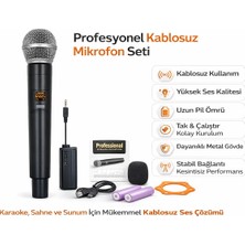 MAROOBLE Profesyonel Kablosuz Mikrofon Seti – Şarjlı Wireless Mikrofon, Karaoke / Sahne / Sunum Uyumlu