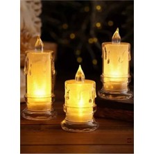 C&On Design Ledli Pilli 3lü Set Mum Görselli Gece Lambası
