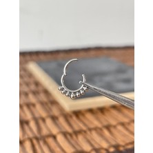 Aida Jewelss %100 Cerrahi Çelik Yedi Toplu Kilitli Çelik Halka Septum Piercing