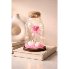Işıklı Kanatlı Kalp & Romantik Figürler Romantik Fanus Gece Lambası Hediyelik
