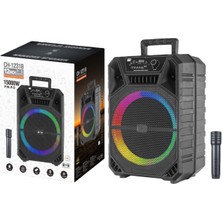 MAROOBLE Taşınabilir Speaker CH-1231B – 15000W Bluetooth Hoparlör, Mikrofonlu, Rgb LED Işıklı Ses Sistemi
