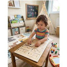 İDA Craft Ahşap Sayı Eşleştirme Puzzle - Montessori Eğitici Oyuncak Seti - Rakamsal Kavramlar 2-4 Yaş