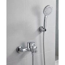 Balcali 4 Kademeli Krem Duş Seti El Duşu Başlığı Spiral Hortum ve Duvar Askısı - DE0024-5KHON2