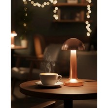 Balcali Kablosuz Dokunmatik Masa Lambası 3 Işık Modlu USB Şarjlı Bronz - DE0024-5KD4X8
