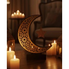 Balcali 3D Hilal Yıldız Dekoratif Obje 23X23 cm Modern ve Manevi Tasarım - DE0024-5KD326