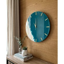 Duvar SAATI-35CM- Modern Dekoratif Duvar Saati - Epoksi Duvar Saati - El Yapımı Özel Üretim