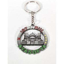 Moncuk Design Istanbul Ayasofya Temalı Yuvarlak Anahtarlık Eskitme Gümüş – Tarihi ve Kültürel Şık Çanta & Anahtar
