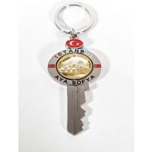 Moncuk Design Anahtar Formunda Istanbul Ayasofya Temalı Anahtarlık Gümüş Renk – Tarihi ve Kültürel Şık Çanta & Anahtar Aksesuarı