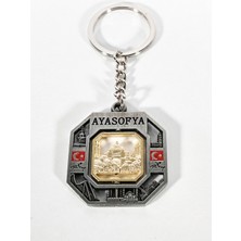 Moncuk Design Dönen Göbekli Ayasofya ve Istanbul Silüeti Anahtarlık Eskitme Gümüş – Tarihi ve Kültürel Şık Çanta & Anahtar Aksesuarı