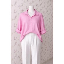 Aleksandrit Butik Pembe Yazlık Kadın Gömlek