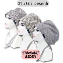 Doktorbonem Standart Beden 3lü Gri Desenli Gri Çiçek Bahçesi Gri Çıtı Pıtı Gri Nazlı Çiçekler Cerrahi Bone