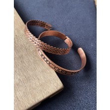 Rupen Kraft 2 Li Bakır Kombin Bileklik %100 Bakır Bileklik El Yapımı Bakır Bileklik Saf Bakır Bileklik