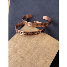 Rupen Kraft 2 Li Bakır Kombin Bileklik %100 Bakır Bileklik El Yapımı Bakır Bileklik Saf Bakır Bileklik