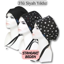 Doktorbonem Standart Beden 3lü Siyah Yıldız Siyah Tek Renk Siyah Takım Yıldızlar Siyah Büyük Yıldız Cerrahi Bone