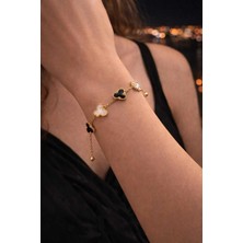 Banum Luxury Şık Tasarımlı Kelebek Siyah Beyaz Renkli Bileklik