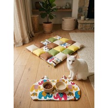 Meow Set - Tasarım Kedi Minderi & Su Geçirmez Mama Altlığı