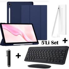 M.TK Moveteck Samsung Galaxy S9 Fe Plus / S10 Plus 12.4 Inç Uyumlu Smart Flip Kılıf + Bluetoothlu Klavye + Mause + Dokunmatik Stylus Kalem 5'li Set