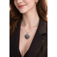 Banum Luxury Doğal Diobsit Sevginin Gücü Taşlı Çelik Kolye