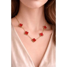 Banum Luxury Çift Taraflı Yonca Desenlı Lüx Kolye