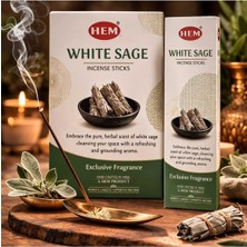 Banum Luxury Ilk Organik El Yapımı Çubuklu Beyaz Adaçayı Tütsü Bitkisel Aroma Rahatlatıcı Ferahlık 12 Paket