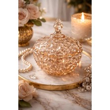 Banum Luxury Özel Serı Altın Tonlu Kapaklı Çok Amaçlı Şekerlik