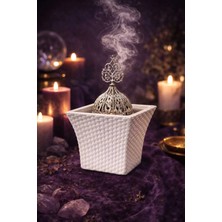 Banum Luxury Şık Beyaz ve Gümüş Tonlu Mini Tütsülük