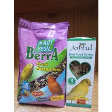 EuroGold Mavi Yeşil Berra Karışık Kanarya Yemi 400 GRAM+1 PAKET JOYFUL BALLI KANARYA KRAKER (PAKET İÇİNDE 3 ADET)