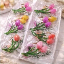 Banum Luxury Ilk Bahar Temali Lale Çiçekli Toka