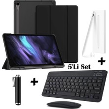 M.TK Moveteck Samsung Galaxy S10 Fe Plus 13.1 Inç Uyumlu Smart Flip Kılıf + Bluetoothlu Klavye + Mause + Dokunmatik Stylus Kalem 5'li Set