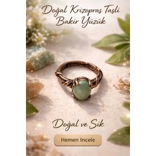 Banum Luxury Doğal Krizopras Taşli Bakir Yüzük