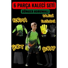 Gk Degaj Dragon Desenli Çocuk Kaleci Eldiveni Sünger Destekli Çocuk Kaleci Forma Şort Çorap Takımı