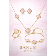 Banum Luxury Çelik Yonca Van Cleef Temeli 4 Set