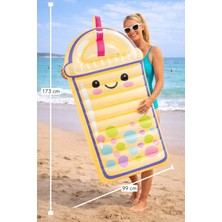 Nunu Bubble Tea Şişme Deniz Yatağı 173X99 cm Büyük Boy Havuz Yatağı 100 kg