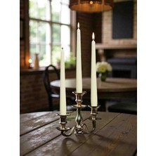 İV BLUE PURPLE Chandalier 6'lı Krem Konik Şamdan Mum