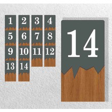 Zafrak Reklam 1'den 14'ye Kadar Dikey Lazer Metal Kompozit - Ahşap Apartman Site -Daire Otel Ofis Kapı Numarası