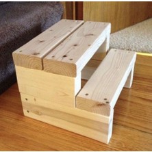 Ahşap Market Mekasan Ahşap Basamak 40 cm (En) / 22 cm (Yükseklik)