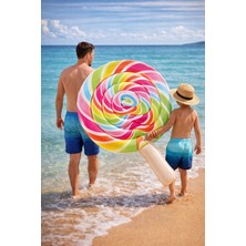 Nunu Lolipop Tasarımlı Şişme Deniz Yatağı – Renkli 208X135 cm Plaj Matı 100 kg Kapasiteli