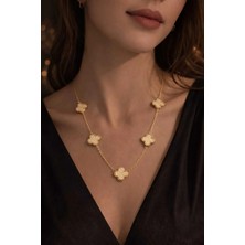 Banum Luxury Şık ve Moda Olan Yonca Altin Renklı Zarif Kolye