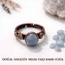 Banum Luxury Doğal Angelıte Melek Taşlı Bakır Yüzük
