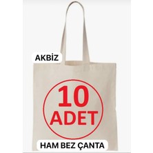 İremcee 10 Adet Baskısız Ham Bez Çanta 35X40 Ebat Kulplu Boyamaya ve Baskıya Uygundur Market ve Plaj Çantası