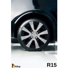 Opel Antara 15'' Inç Jant Kapağı (4 Adet) Siyah Gri C101